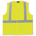 S388 ANSI Class 2 Woven Oxford Hi-Viz Lime Vest w/ Open Pockets (2X-Large)